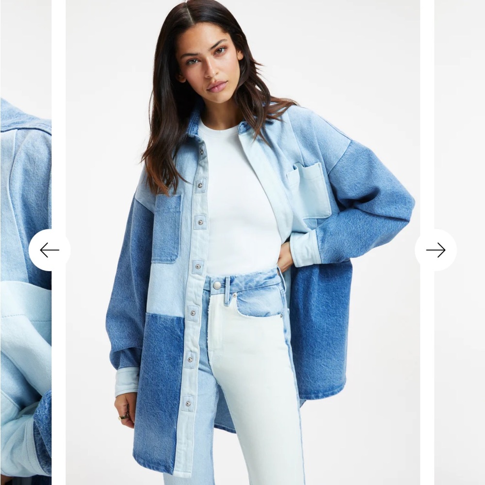 Patchwork denim Shacket